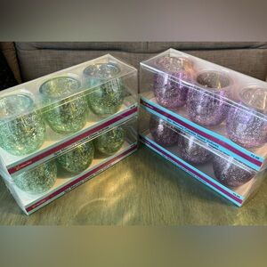 3PC Mercury Crackle Glass Votives